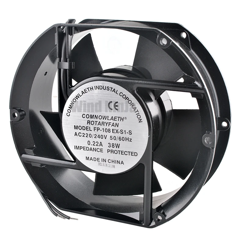 Ventilador FP-108EX-S1-S/B de 172mm, 17251, 172x150x51mm, AC110V, 220V, 380V, 38W, resistente al calor, axial