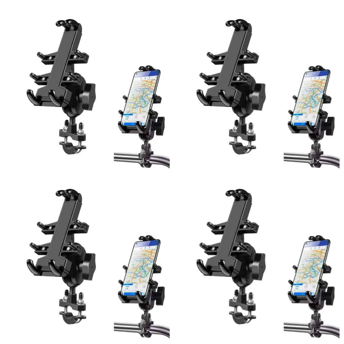 Wholesale Price U-shaped Bolt Ball-Head Motorcycle Handlebar Multi-function Eight-jaw Aluminum Phone Navigation Holder