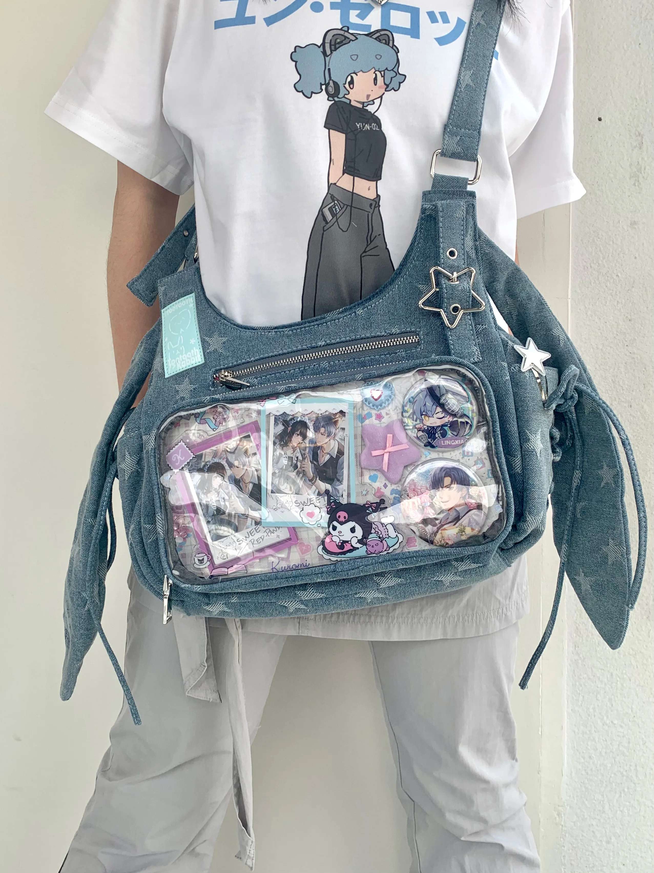 

Japanese Original Cartoon Rabbit Ear Schoolbag Soft Sister Student Cute Design Small Food Lta Bag Shoulder Messenger Bag Women