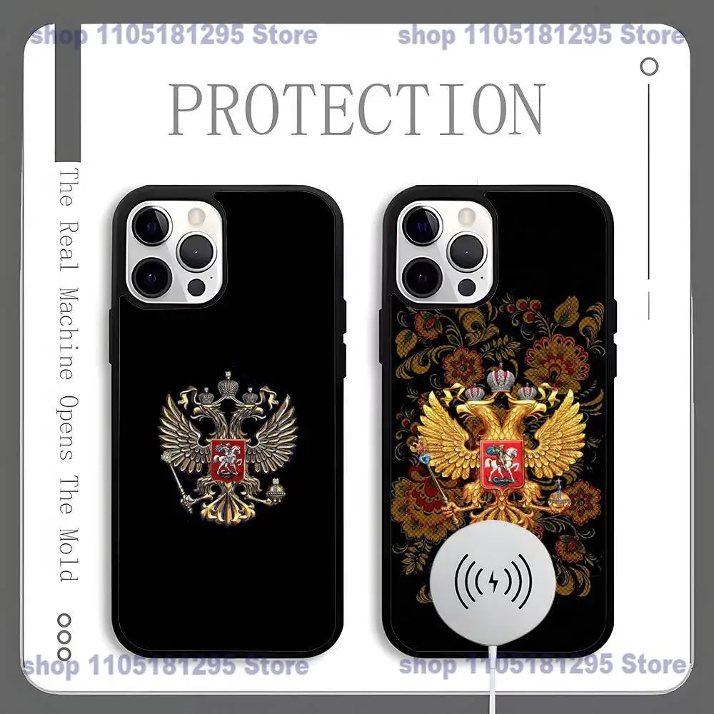 

Russia Flag national emblem Phone Case For iPhone 17,16,15,14,13,12,11,Pro,Max,Plus,Mini,SE4,E Magsafe Wireless Charging