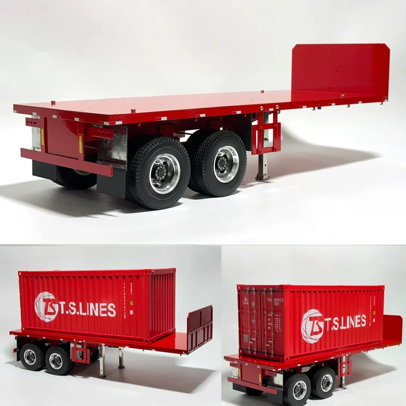 

All Metal Flatbed Trailer for 1/14 Tamiya RC Dump Truck SCANIA 770S R620 VOLVO Mercedes-Benz ACTROS MAN Car Modification Parts