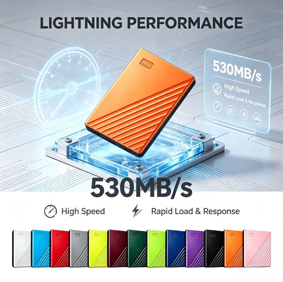 Original NEW Portable External Yellow / Pink / Orange Hard Drive USB 3.0 Encrypted Storage Disk 500GB-4TB High Speed for Laptop