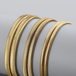 3/4/5/6/8mm Unisex Snake Chain Women and Men Necklace Choker Stainless Steel Herringbone Gold Color Chain Necklace Jewelry