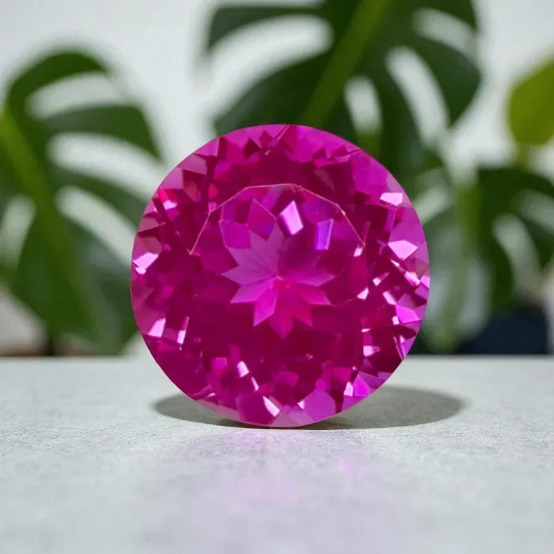 

Lab Grown Sapphire Hot Pink Color Round Shape Charms Bead for Diy Jewelry Making Bracelet Materials Selectable AGL Certificate