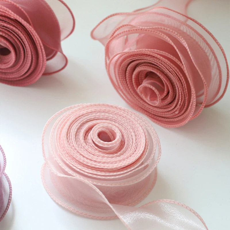 40mm 10Yards Fishtail Organza Ribbon Wavy Edge Ribbon for Gift Wrapping DIY Bow Bouquet Voile Ribbons