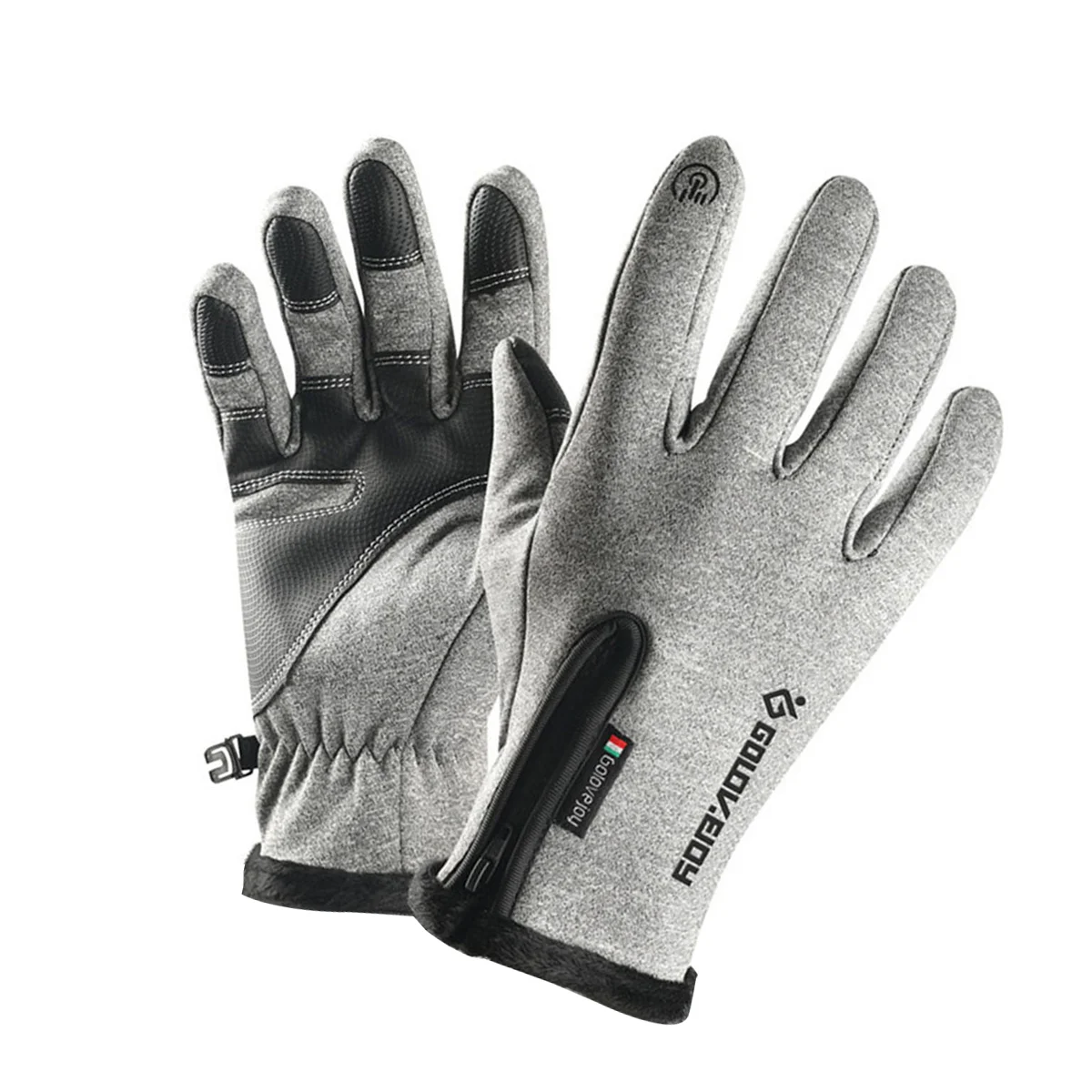 Running Gloves Touching Screen Outdoor Cycling Waterproof Warm Windproof Grey Men and Women