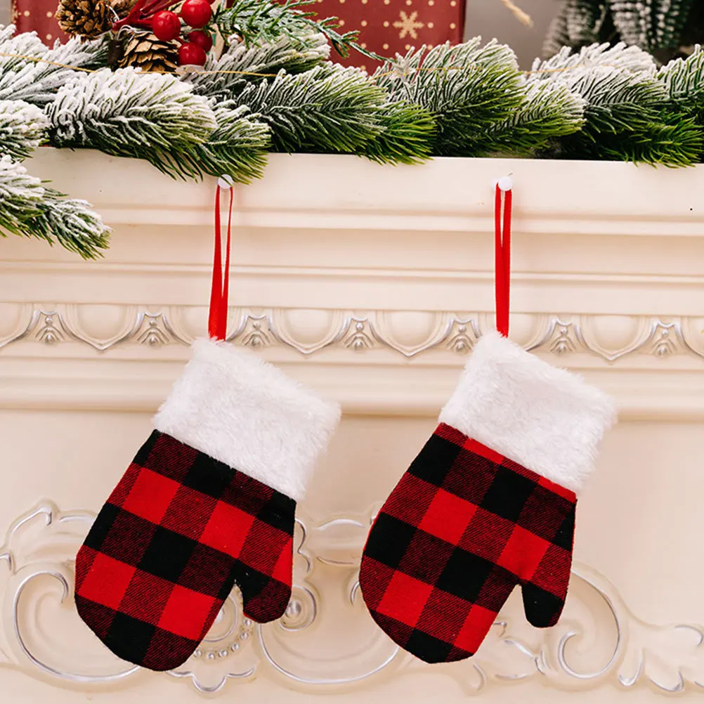 

2Pcs Christmas Glove Hanging Ornament Vintage Christmas Pendant Xmas Tree Decor Party Decoration Holiday Hanging Prop