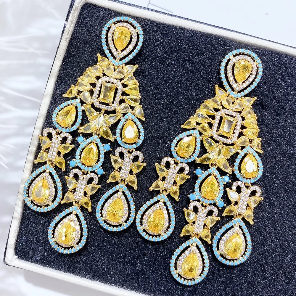 

Missvikki Trendy Tassel Drop Earrings For Women Wedding Party Multicolor Cubic Zircon Dubai Bridal Earring boucle d'oreille 2025