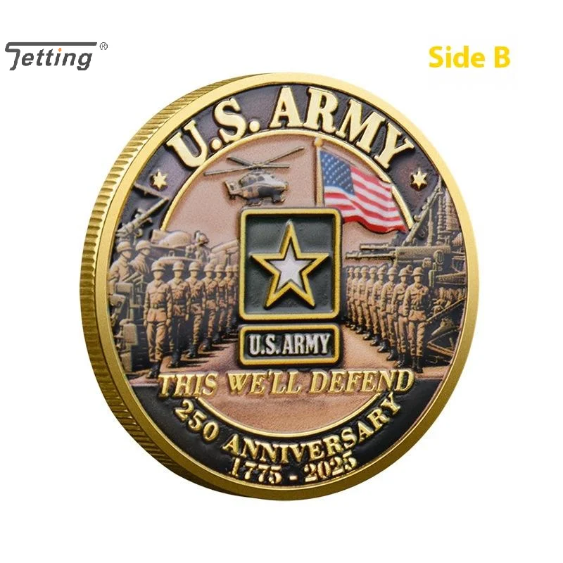 Gold Plated U.S. Souvenir Coin 1775-2025 250th Anniversary This Well Defend Collectible Coin
