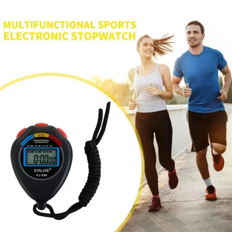 Classic Waterproof Digital Professional Handheld LCD Handheld Sports Stopwatch Timer Stop Watch With String For Sports Running