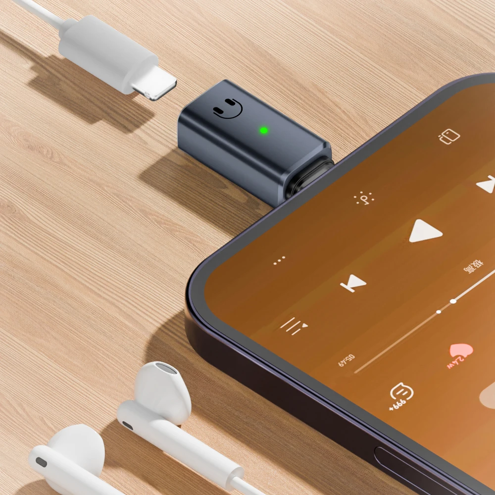 1Pcs Lightning to Type C Adapter For iPhone 15 16 iPad Wired Headset IOS Female to USB C Male Earphone Audio Converter AUX