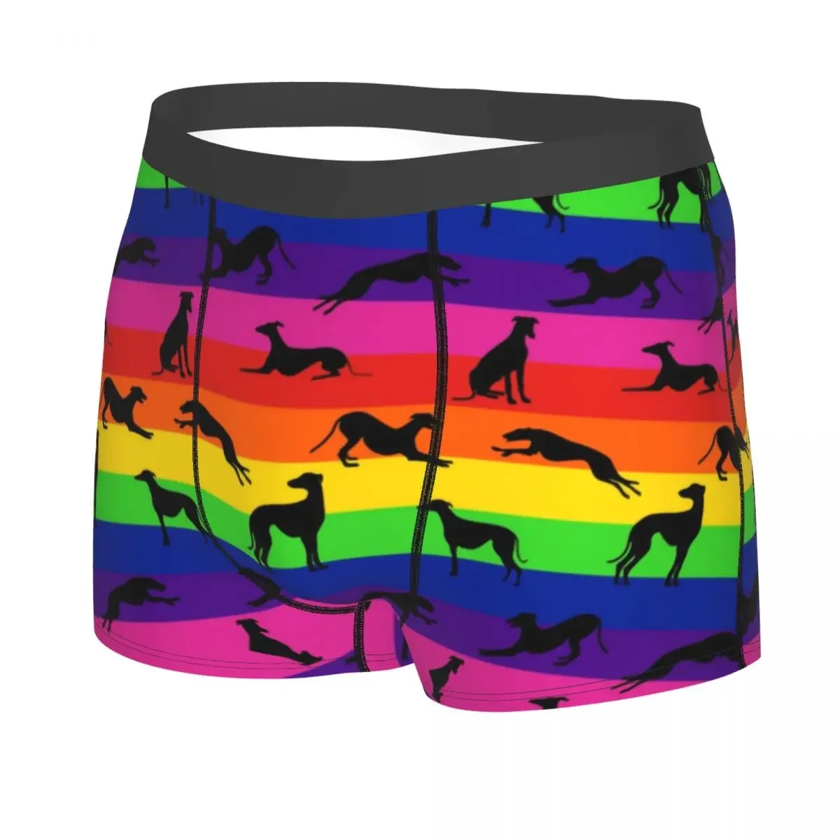 Greyt Greyhound Rainbow Boxer Shorts For Men 3D Print Whippet Sighthound Dog Underwear Panties Briefs Soft Underpants