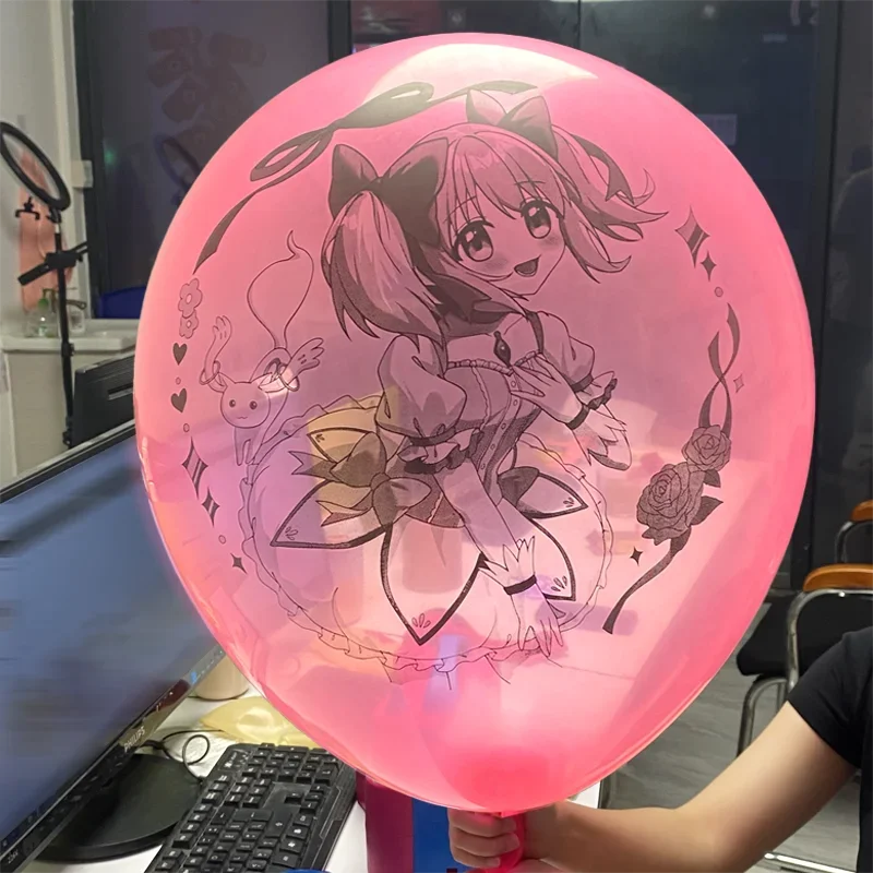 24Inch Balloon Cartoon Animation Pattern Crystal Color Printed Balloon Natural Latex Manual Inflatable Cute Theme