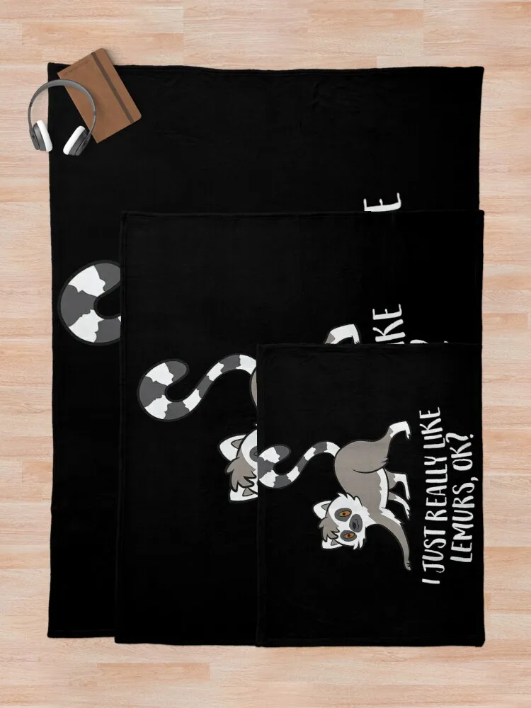 I Just Really Like Lemurs Ok Funny Lemur Lover Throw Blanket Extra Large Throw Blanket