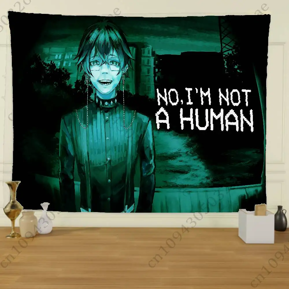 لا أنا لست بشرية دخيل العلم نسيج الإبداعية نمط صور غرفة المعيشة جدار ديكور فني حفلة في الهواء الطلق تزيين لافتات #3