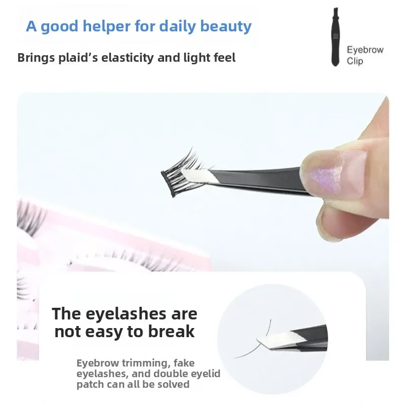 الفولاذ المقاوم للصدأ الحاجب كليب الرموش مزدوجة الجفن ملصق الملقط أدوات ماكياج مائل تلميح إزالة الشعر الملقط أدوات التجميل