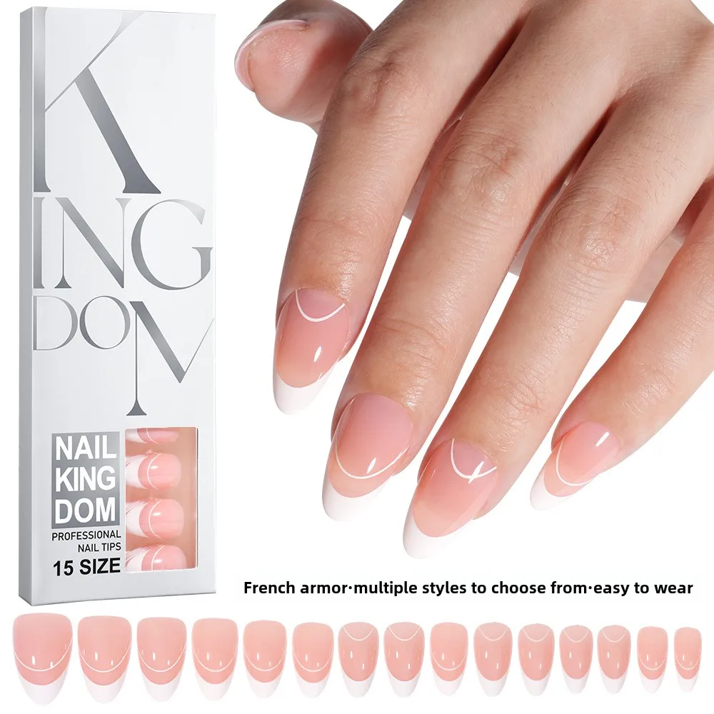 

Hot Sale French Wear Nail Nail Art Patch Spray Oil Removable Fake Nail Patch 120 Pieces