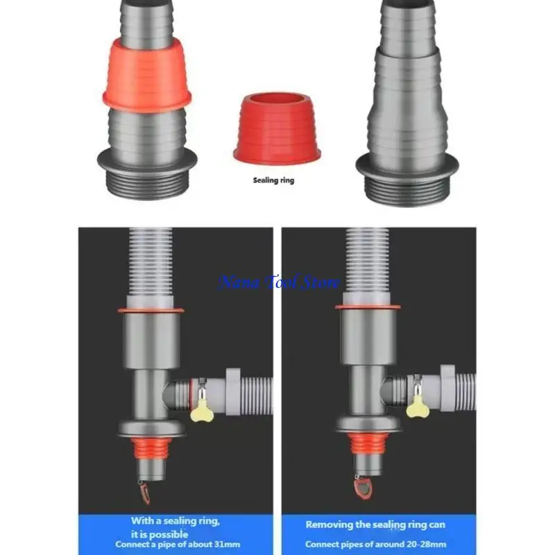 31GJ Easyly Install Triples Port Sink Adapter Durability 3 Head Laundry Pipe Fitting