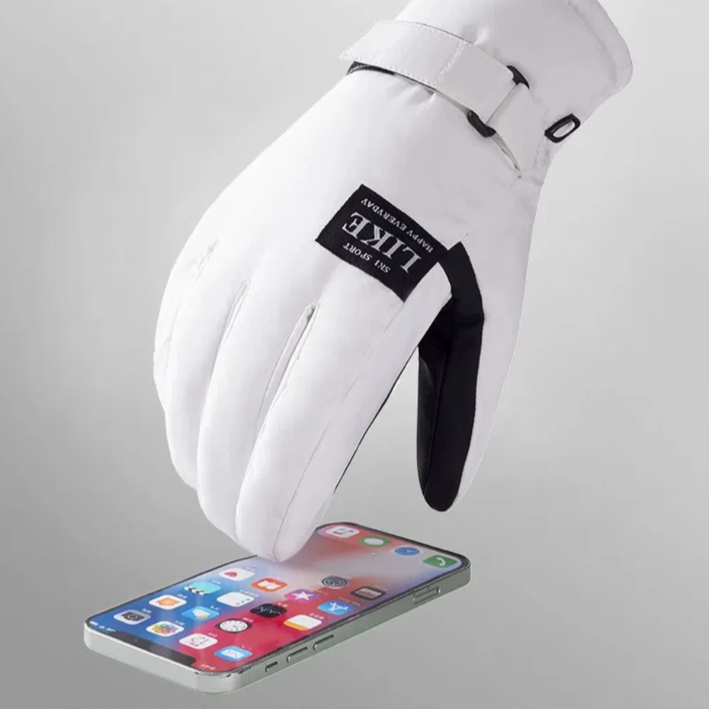 

Зимние теплые лыжные перчатки для сноуборда, водонепроницаемые ветрозащитные флисовые перчатки, нескользящие термобелые перчатки с полными пальцами для спорта на открытом воздухе