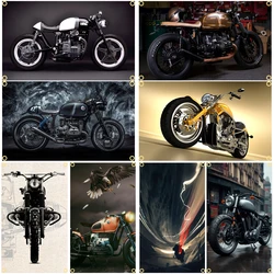 2×3ft 3×5ft CAFE RACER Motorcycle Flag Polyester Digital Printed Moto Tapestry Curtain For Decor