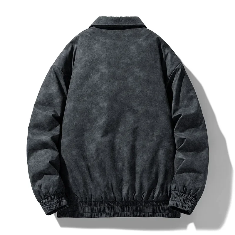 سترة قطنية كبيرة الحجم من الجرافين للتدفئة في الهواء الطلق معطف فضفاض عصري ماركة معطف شتوي سميك دافئ معطف طية صدر السترة