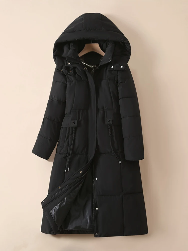 

Съемная шапка, хлопковая куртка, женское хлопковое пальто средней длины выше колена, большие размеры, верхняя одежда, универсальная зимняя новинка, Sle