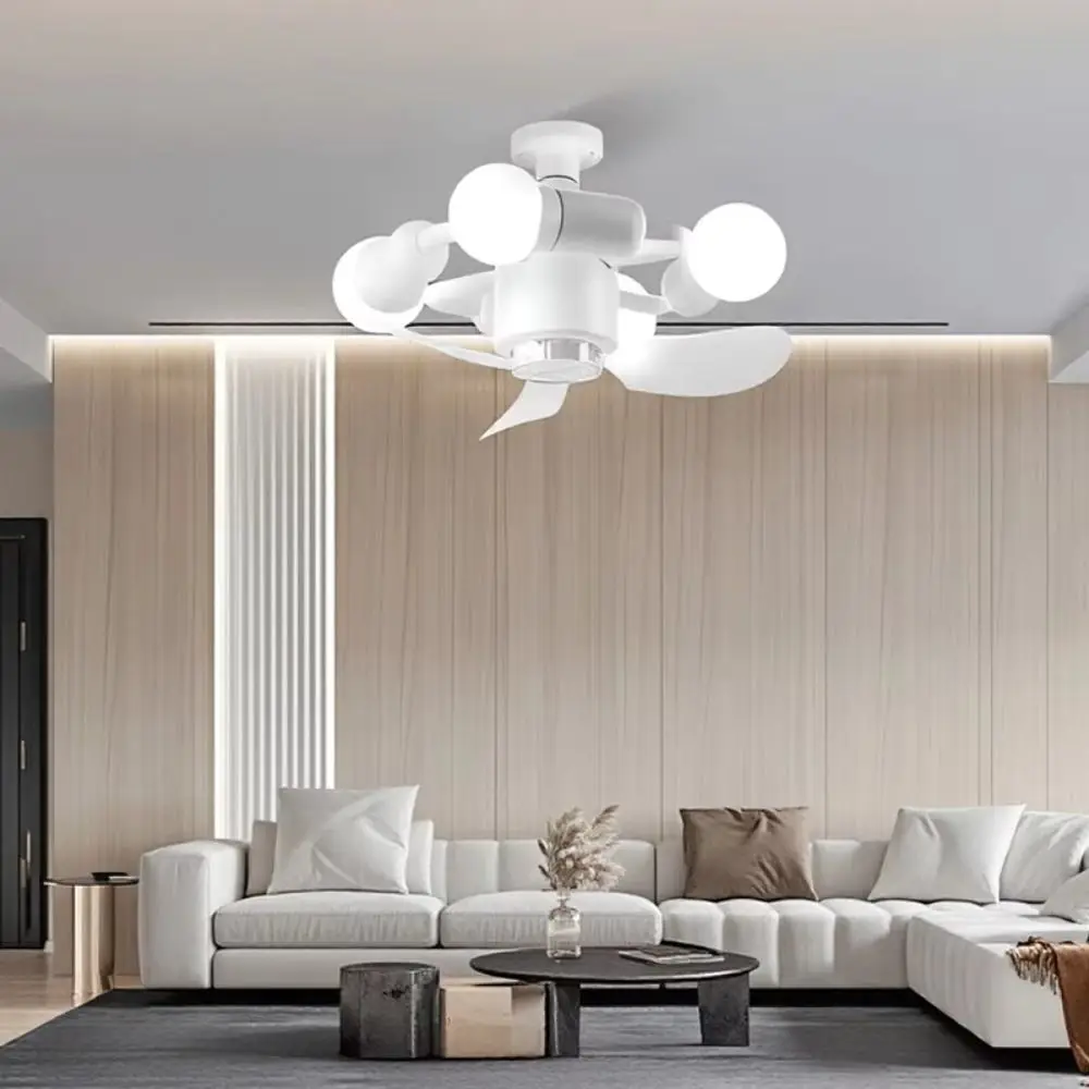 E27 Screw Seat Heads Bubble Fan Light Light Socket Fan Bubble Design Small Ceiling Fan 2/3/4/5 Heads Silent Fan Light Bedroom