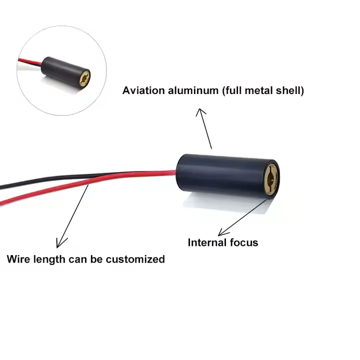 670nm 10mW Red Dot Laser Module Adjustable Spot 10x25mm Positioning Laser Head Laser Diode Module