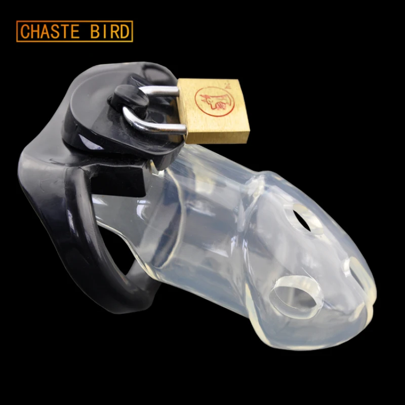 Chaste Bird Male Chastity Device Cock Cages Men\'s Virginity Lock with 3 Size Penis Ring Penis Lock Cock Ring Chastity Belt A163