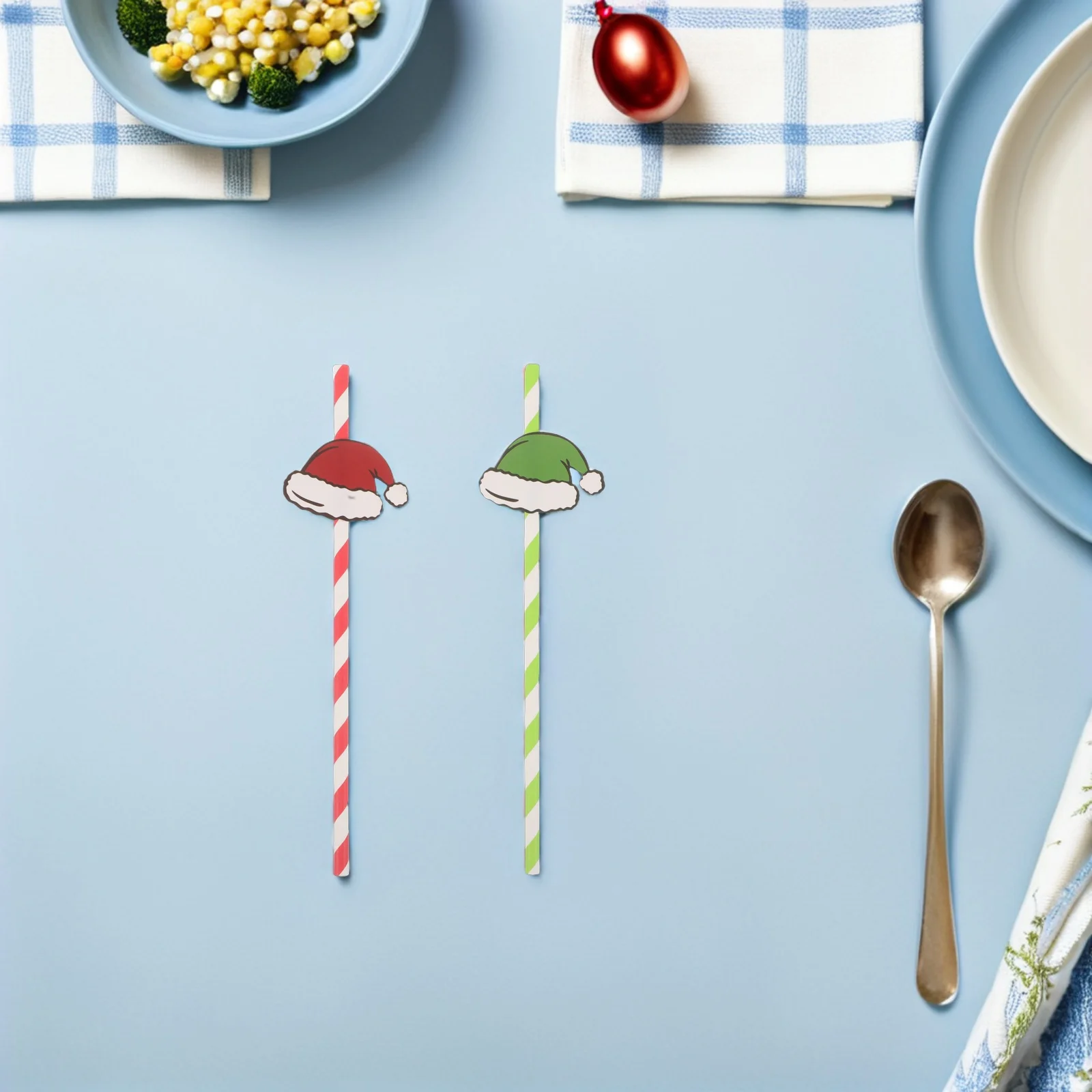 

40Pcs Christmas Party Straws Disposable Paper Straws with Vibrant Candy Cane Stripes for Drinks Christmas Straw Decor