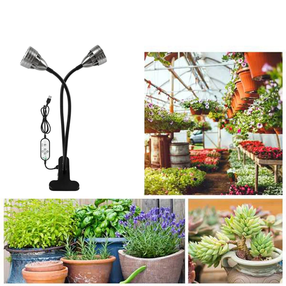 LED-Wachstumslicht für Zimmerpflanzen, Vollspektrum-Schreibtisch-Clip-Pflanzenlicht zum Blühen von Sämlingen, verstellbar-ABXK