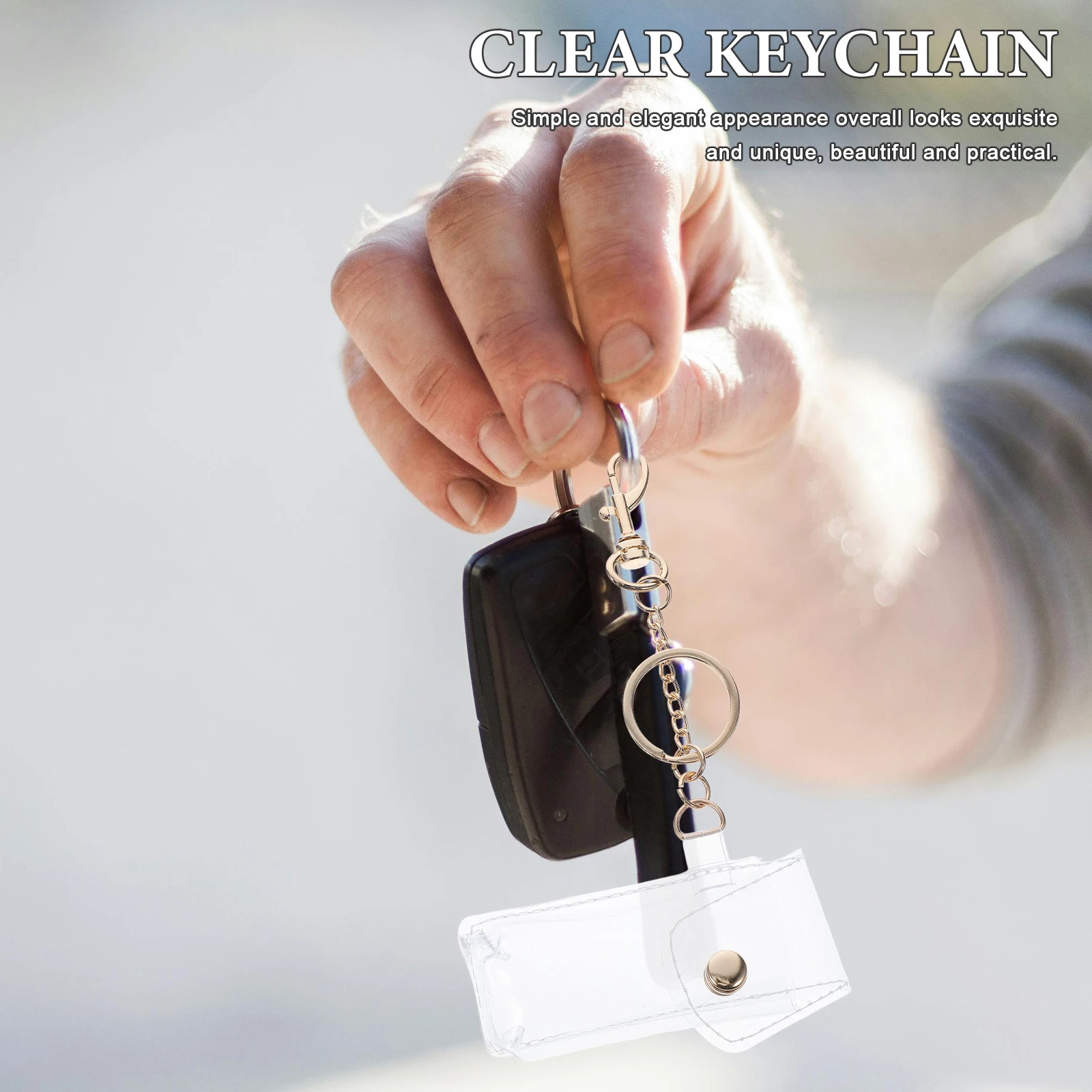 

2Pcs Portable Clear Keychain Pouch Lipstick Holder Stylish Lip Balm Organizer for Easy Carry and Use Clear Keychain Pouch