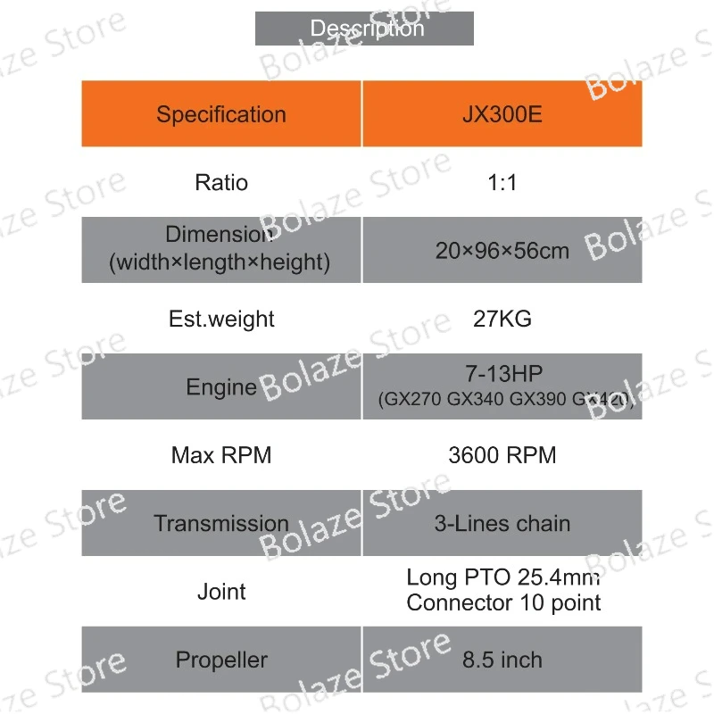 Surface Drive with 13HP-27HP Gasoline Engine Mud Motor Short Tail JX300E Best Choice for Fishman for Mud Motor