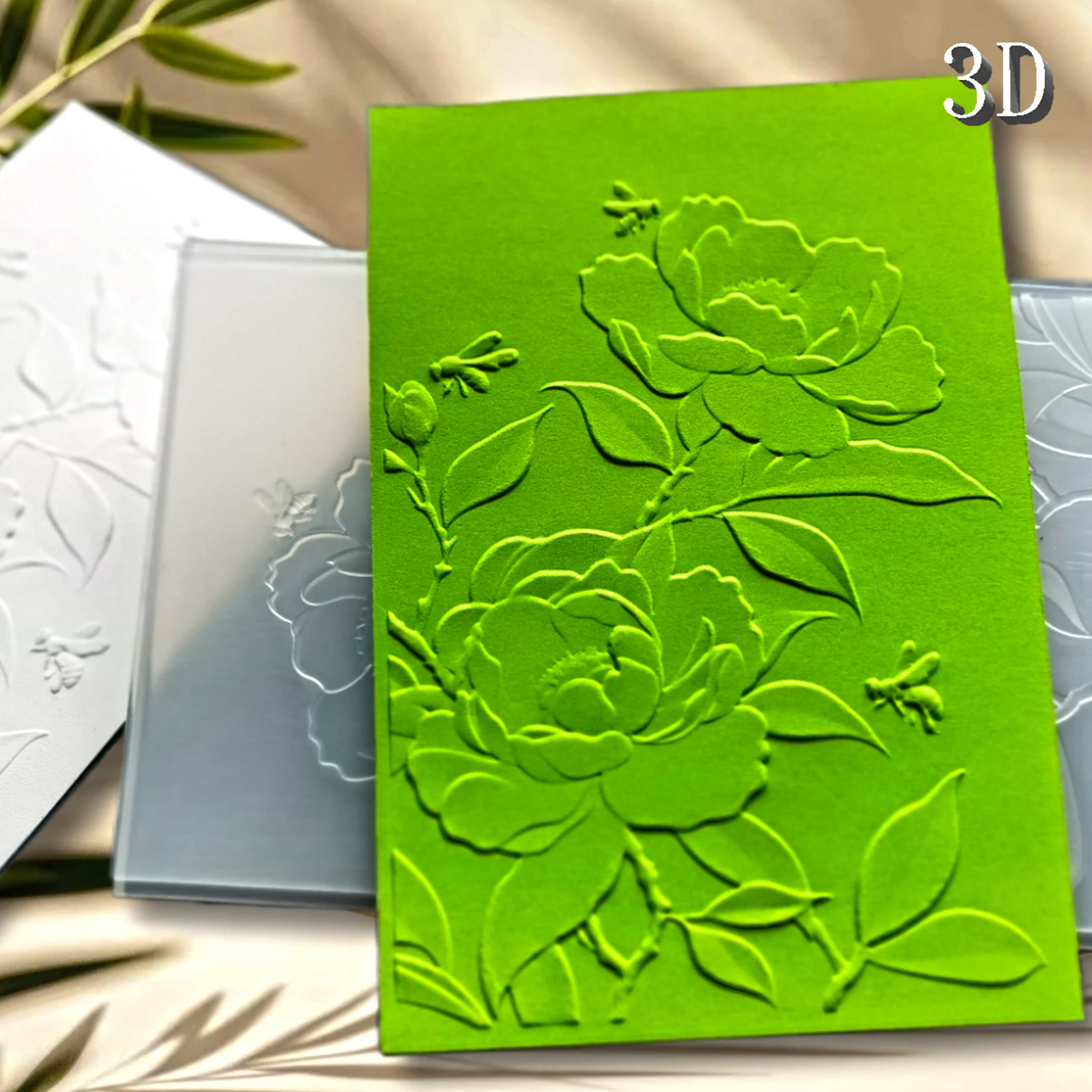 Camellia 3D-geprägter Ordner für DIY-Kunsthandwerk, Sammelalbum, geprägte Papierkartenherstellung, neu im Jahr 2023 eingeführt