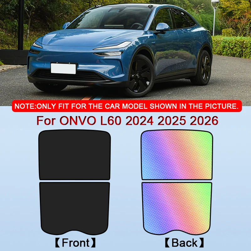 

For ONVO L60 2024 2025 2026 Colorful Ice Crystal Car Roof Sunshade Car Clip-on Sunroof Skylight Blind Shading Cover Accessory