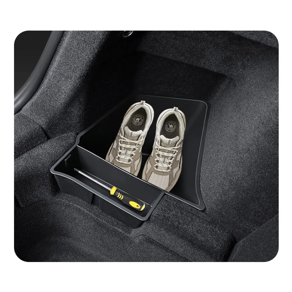 New For Tesla Launch Model Y Juniper 2025 Rear Trunk Side Storage Box Cargo Organizer TPE Bin Box Car Accessories