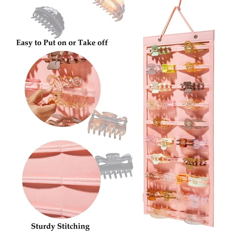 Felt Hair Accessories Storage Bag Multifunction Hanger for Home Dormitory Wall Window Door Decoration Supplies