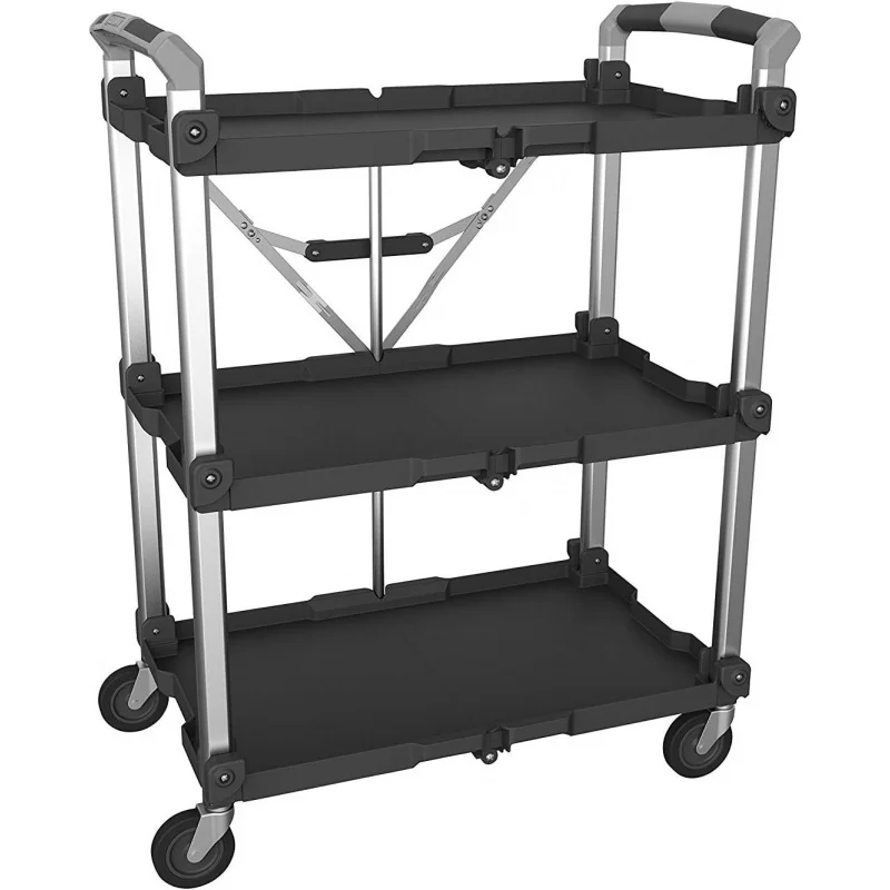 

XL Roll Collapsible Service Cart, 300LB Weight Capacity, Foldable Mobile Utility Trolley, Portable Rolling Storage Cart Home