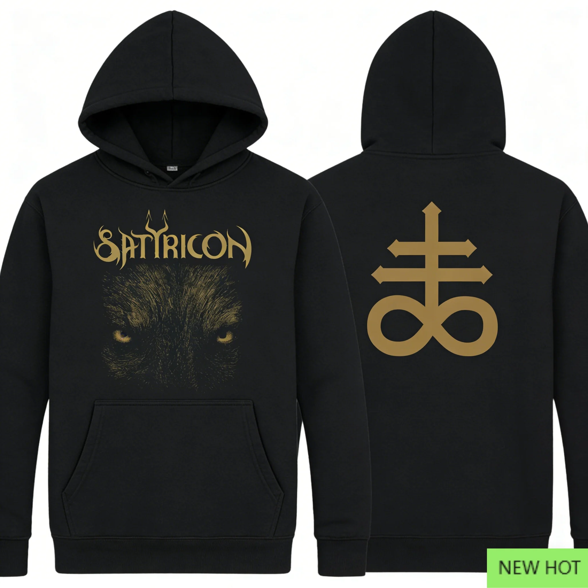 Satyricon Band Hoodie Dark Design Schwarz Bekleidung Lässige Unisex Streetwear für Wikinger-Metal-Enthusiasten