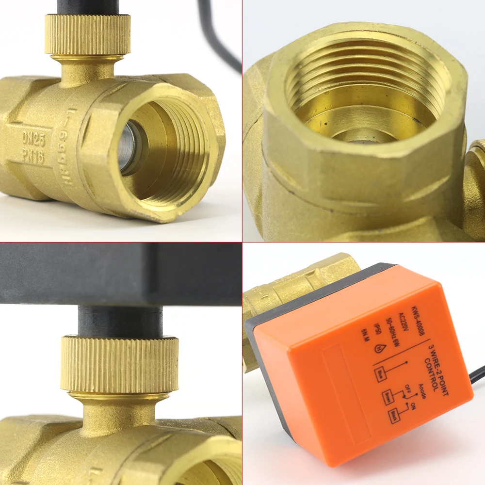 DN15/20/25/32 AC220V 12V Two/Three-way Brass Electric Ball Valve Three Wire Two Control 2-way 3-way Solenoid Valve 1/2\