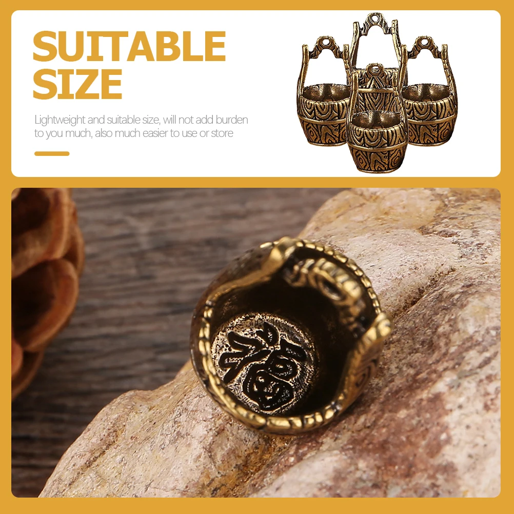 

4 шт., винтажный латунный брелок-ведро, кулон, аксессуар «сделай сам», браслет H, ретро-очаровательный декор, домашняя сумка, дорожная одежда