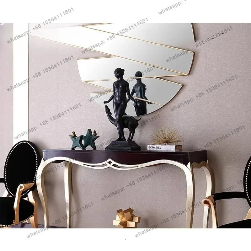 French retro entrance cabinet black solid wood living room dining side cabinet American entrance entrance table light luxury