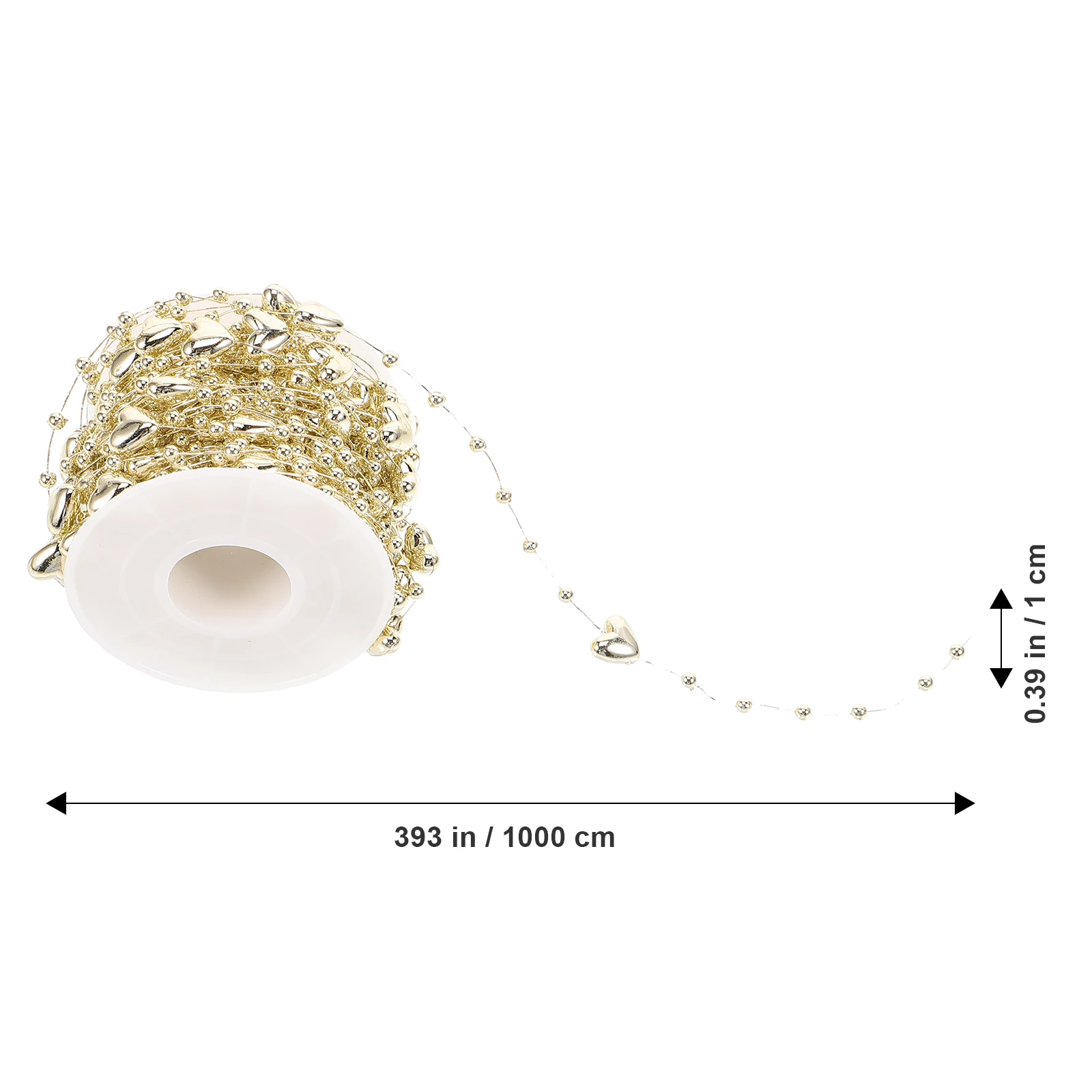 

1 Roll Beaded Heart Pearl Diy Crafts Jewelry Supplies Decorative Chain For Hairpin Bracelet Making Beaded Chain Decor