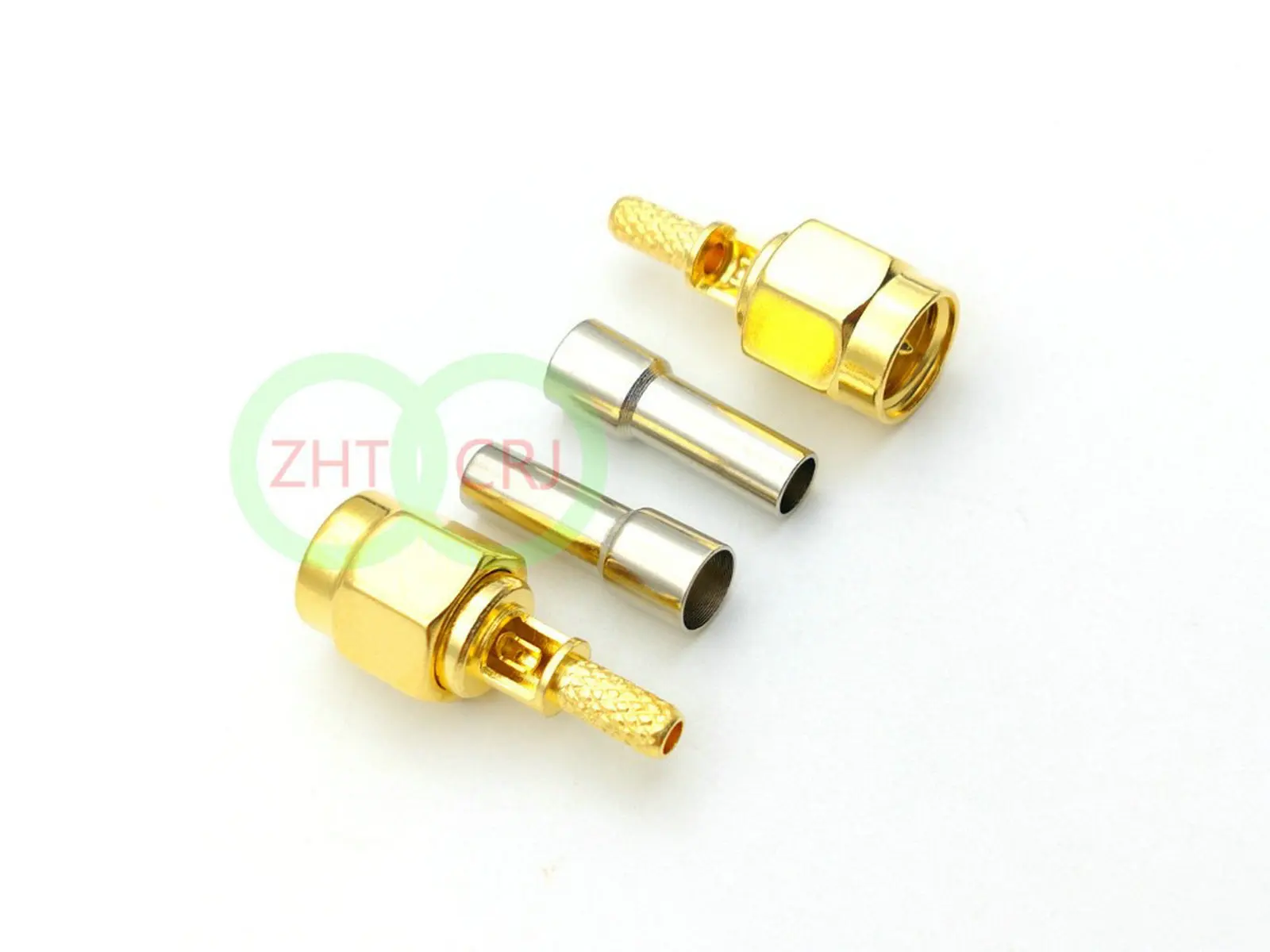 

gold SMA male plug center window crimp RG174 RG316 LMR100 cable RF CONNECTORS