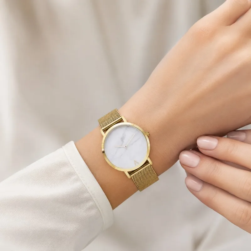 Minimalist Women's Watch Luxury Metal Mesh Band Analog Quartz Wristwatches for Woman Ultra‑thin Fashion Ladies Watch Clock Gift