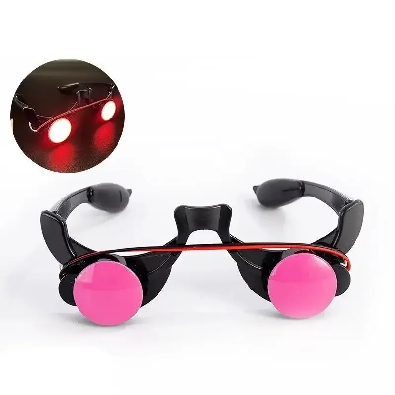 Lunettes LED lumineuses pour Halloween, accessoires de jeu animés, lunettes Shoes fantaisie drôles, yeux rouges, accessoires de cosplay masplay, accessoires de fête Tim ade