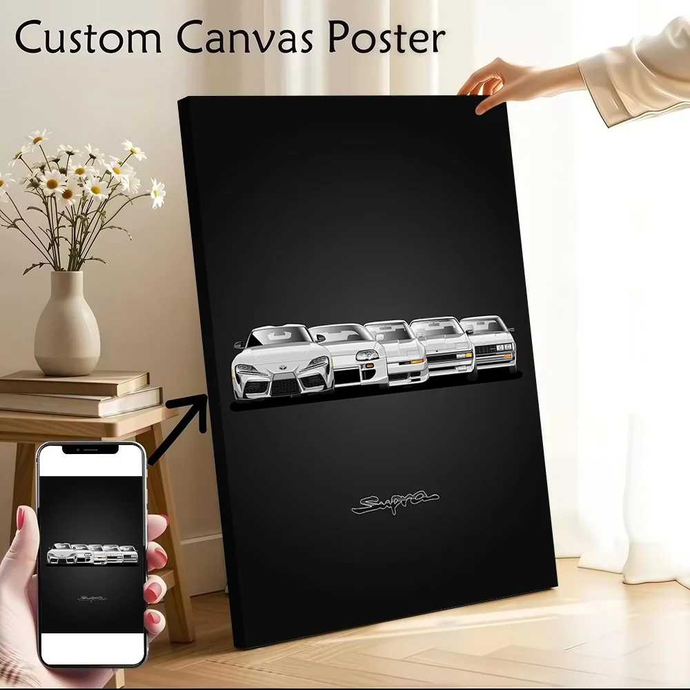 Sports Car Evolution Poster Canvas Wall Art Custom Photo Print Modern Painting for Fans Home Decor Living Room Gamer Decoration
