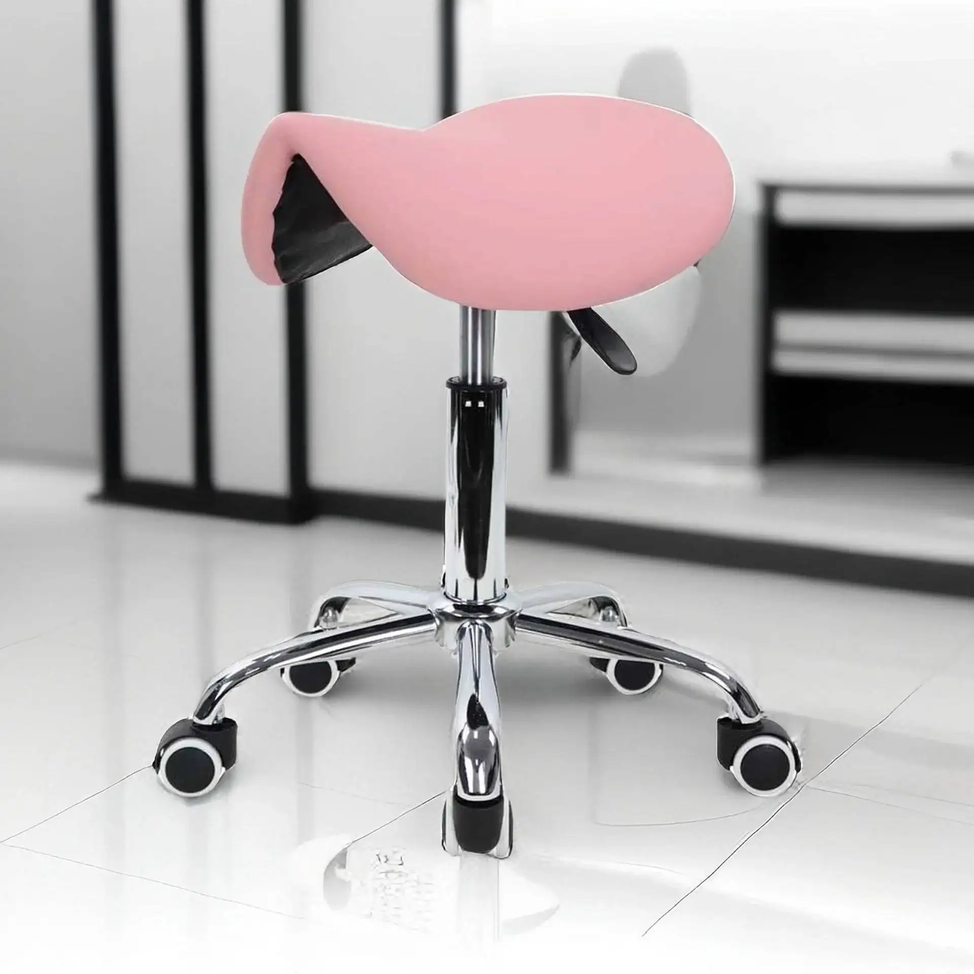 Spinning Manicurist Cosmetology Shop Technician Foot Lift Saddle Stool Dental Saddle Stool Chair Beauty Institute Furniture Hot