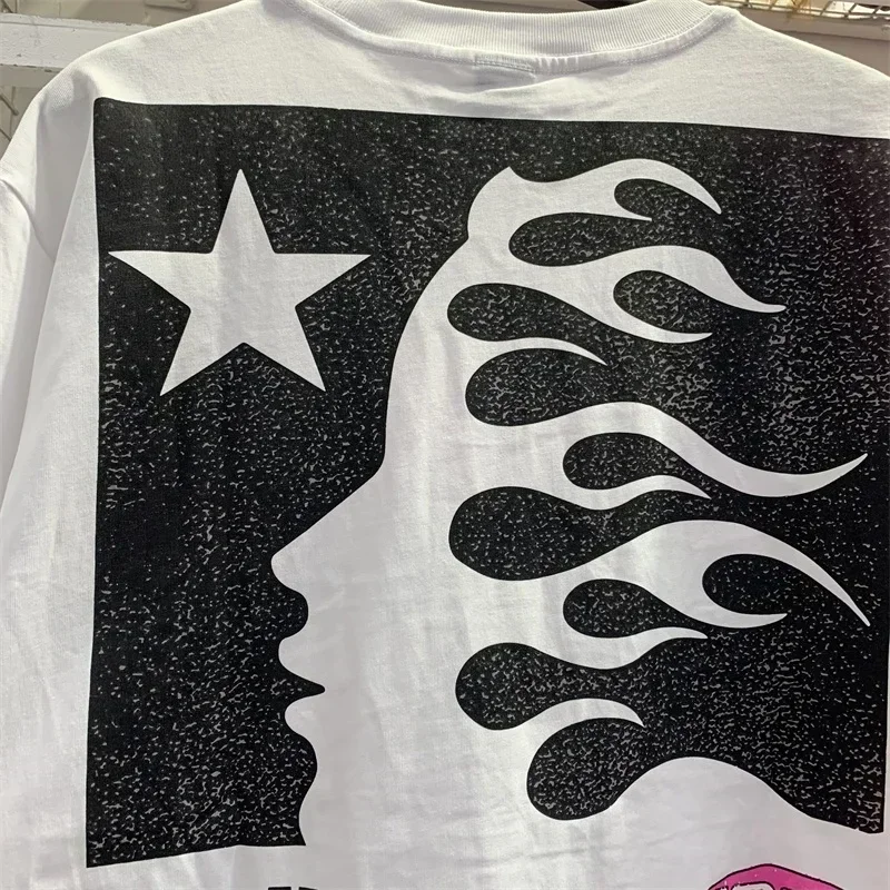 Logo Printing White T-Shirts For Men Women 1:1 High Quality Hell Star Pure Cotton Casual T Shirts