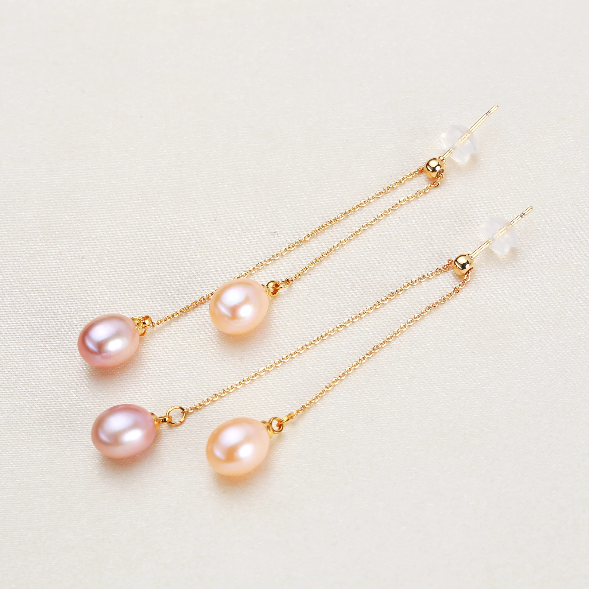 

Dainashi 7-8mm Rice Shape Freshwater Pearl Earrings Adjustable Tassel Drop Earrings Jewelry Gift 2026 New Arrivals